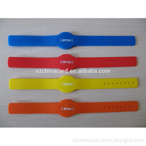 Best selling products LF 125kHz/HF 13.56MHz RFID chip silicone wristband silicon bracelet with logo